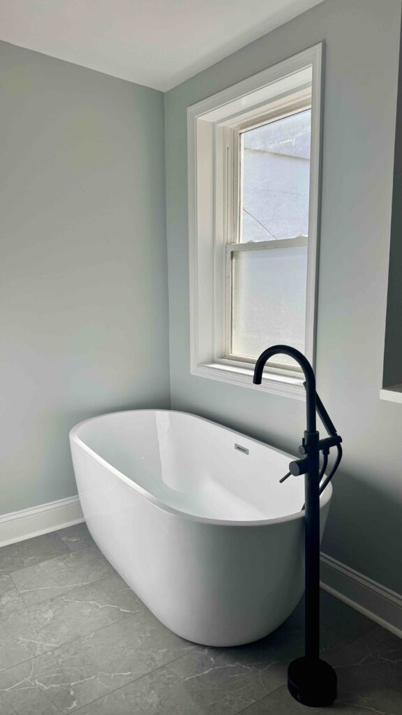 Custom walk-in shower installation completed during bathroom remodel in Philadelphia