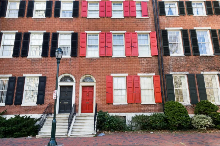 Historic brick homes near Washington Square Philadelphia
